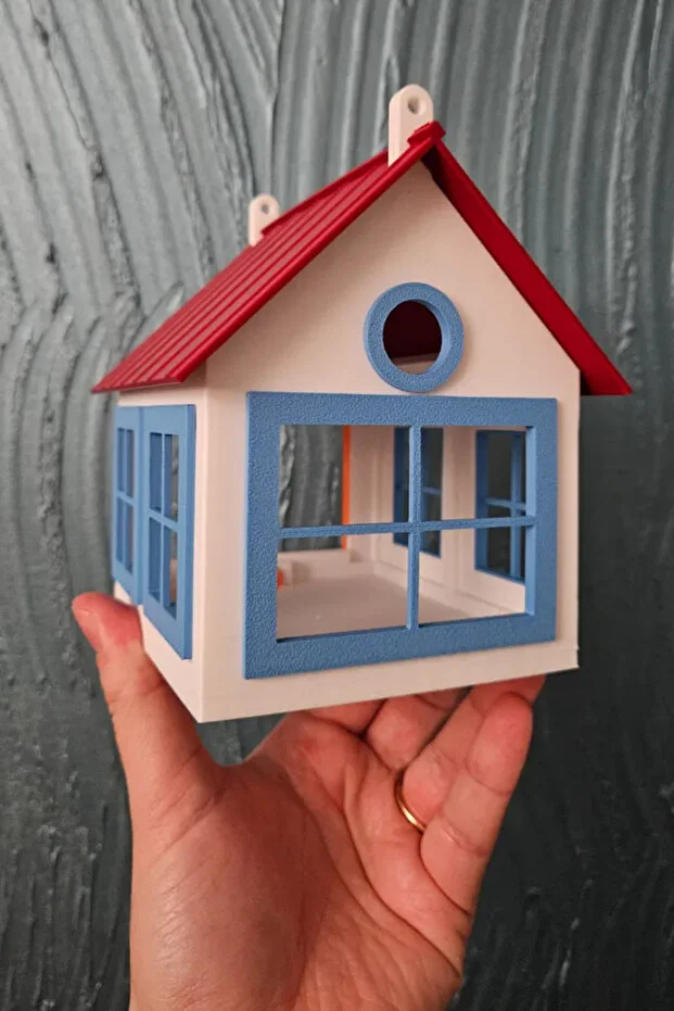 Kuş Yuvası ve Yemliği – Bahçe ve Balkon İçin Dekoratif Kuş Besleme Evi